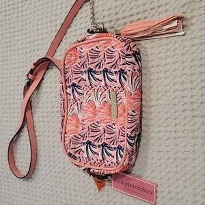 Simply Southern adjustable strap nylon crossbody purse w tassel